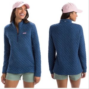 Vineyard Vines Blue Zip Quilted Shep Shirt Sz L